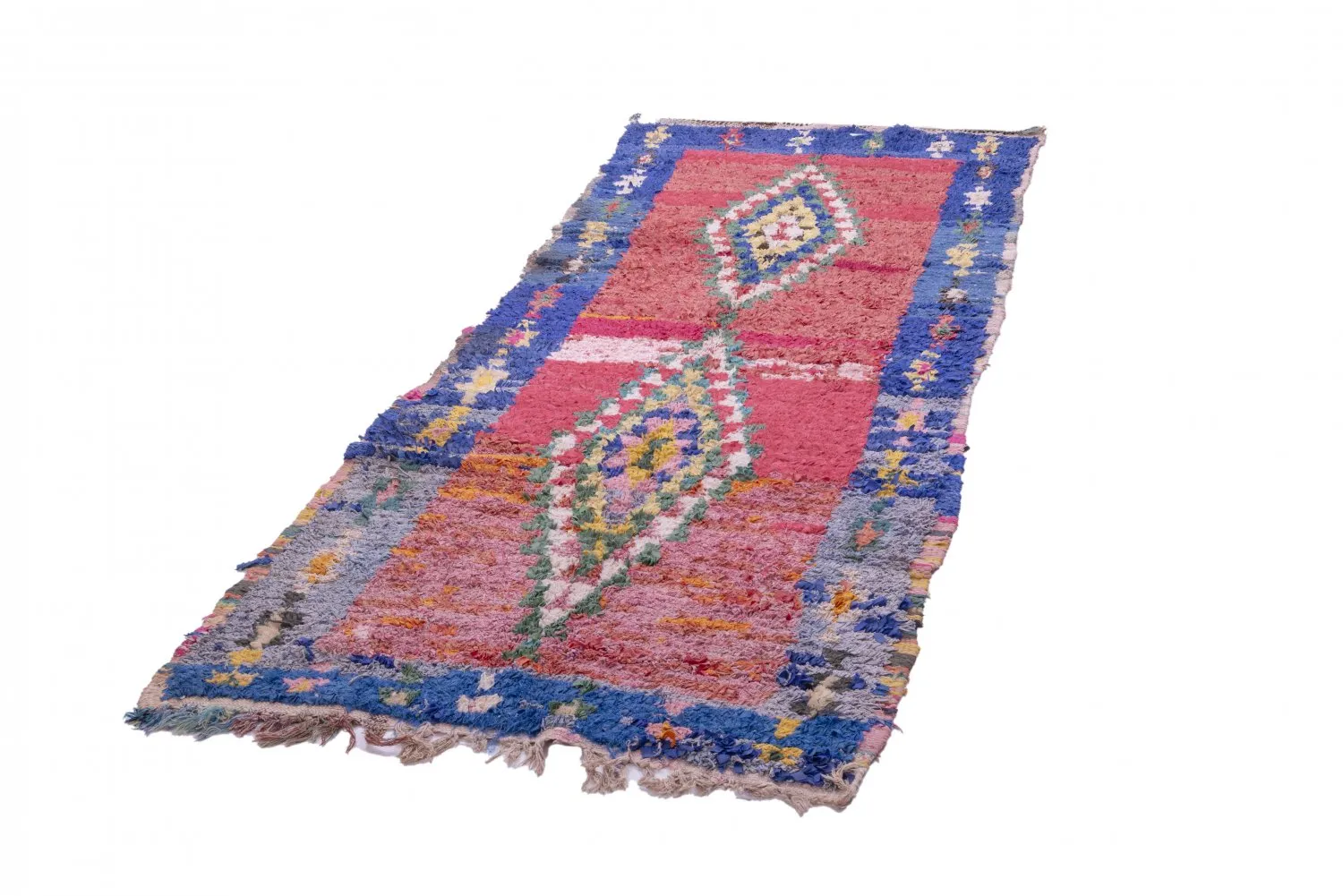 Marokkansk Boucherouite-teppe 260 x 105 cm