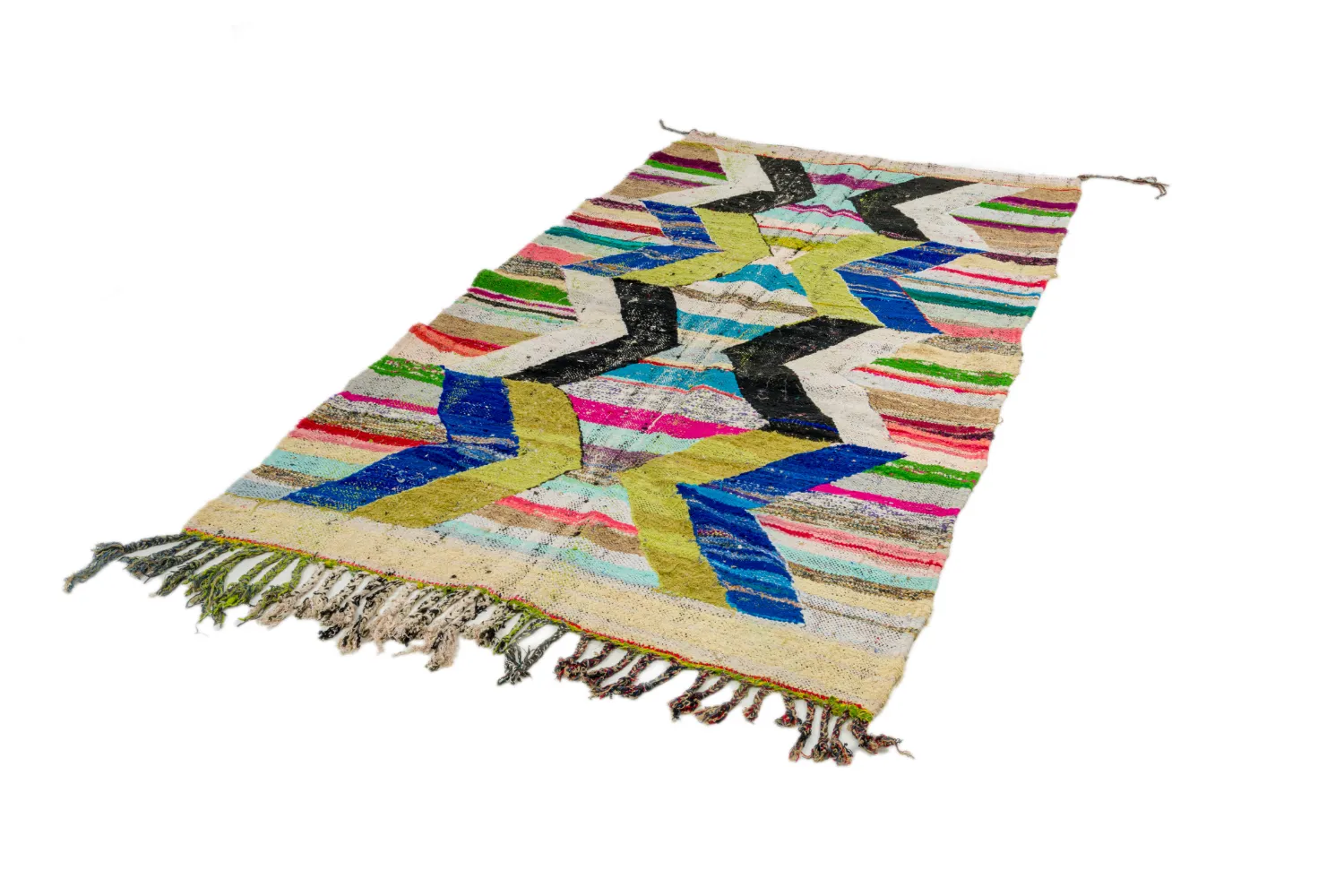 Marokkansk Boucherouite-teppe 135 x 250 cm