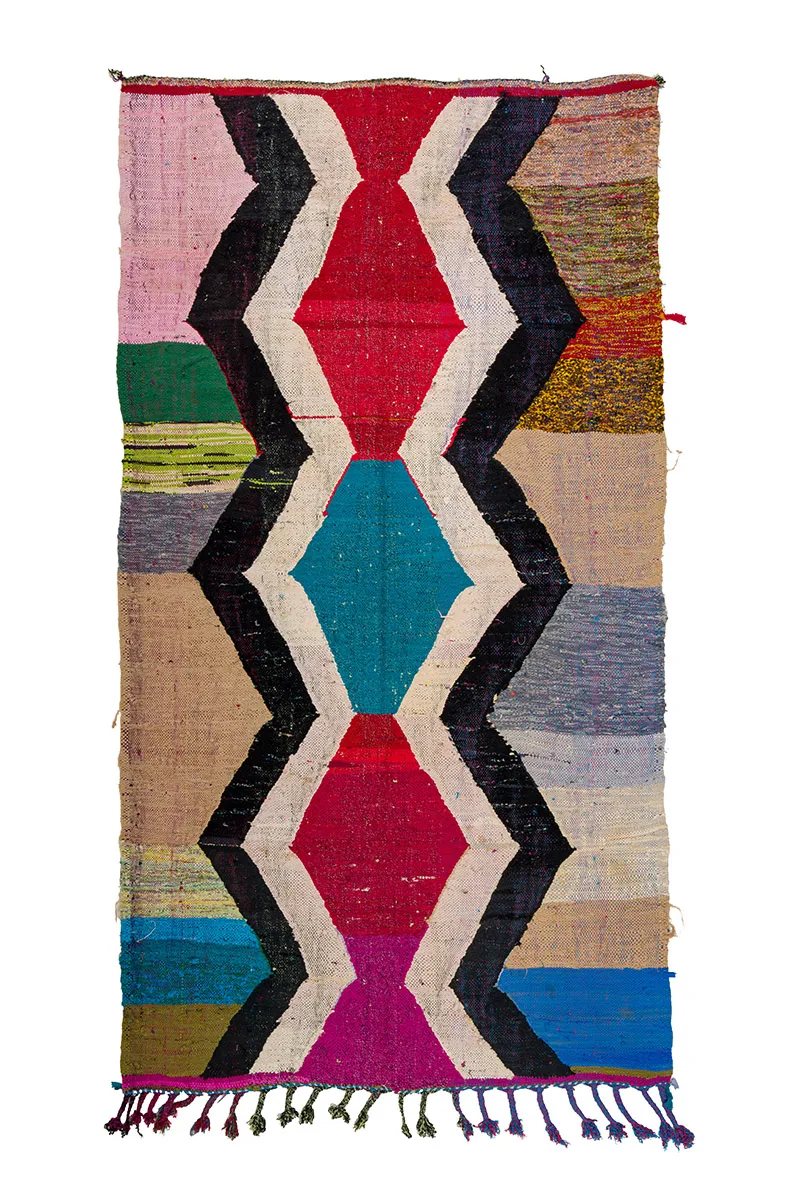 Marokkansk Boucherouite-teppe 145 x 265 cm