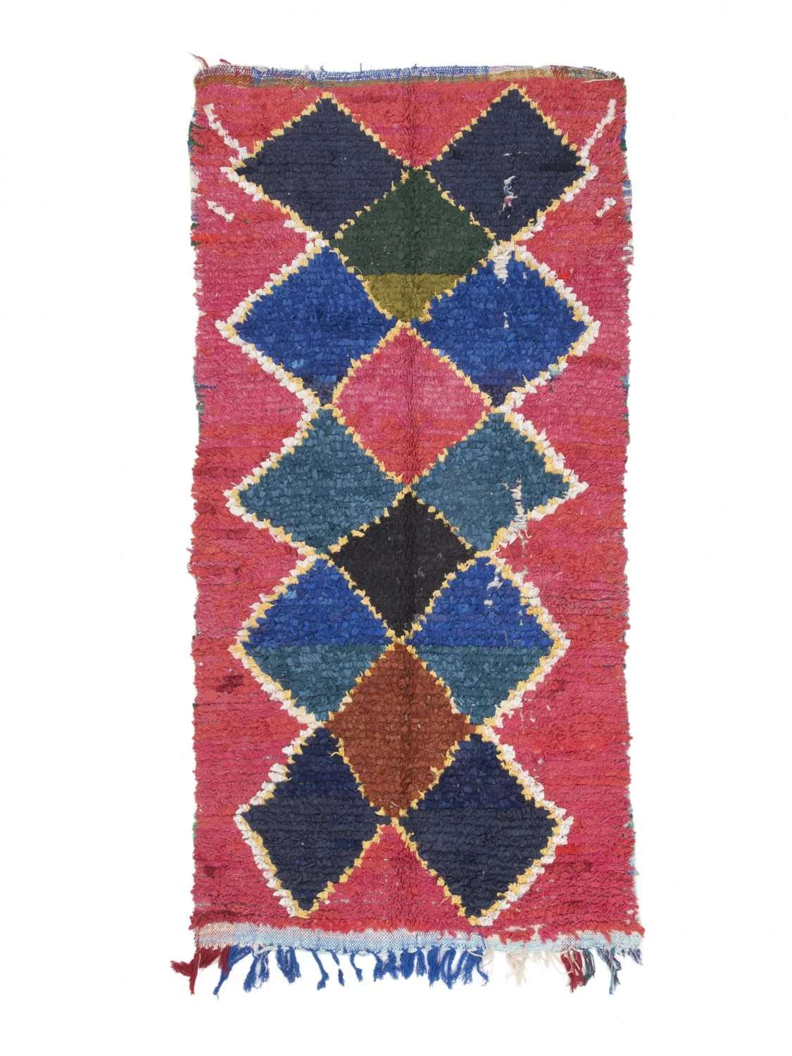 Marokkansk Boucherouite-teppe 250 x 120 cm