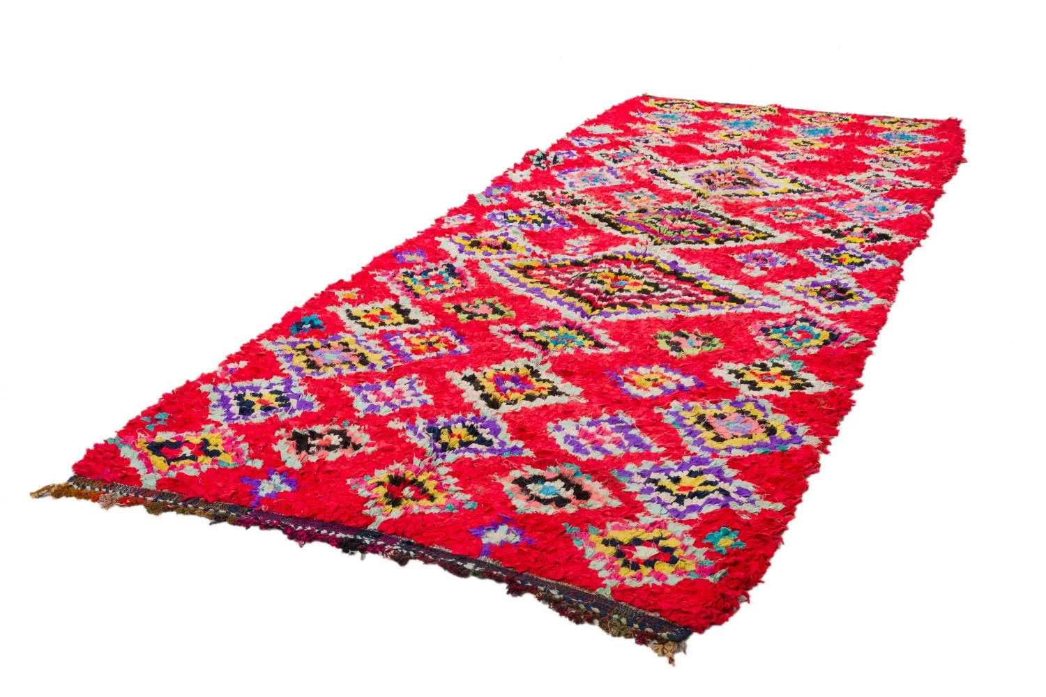 Marokkansk Boucherouite-teppe 320 x 130 cm