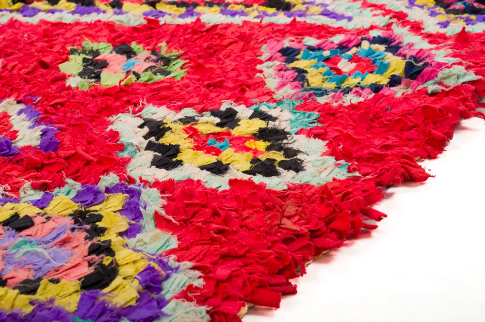 Marokkansk Boucherouite-teppe 320 x 130 cm