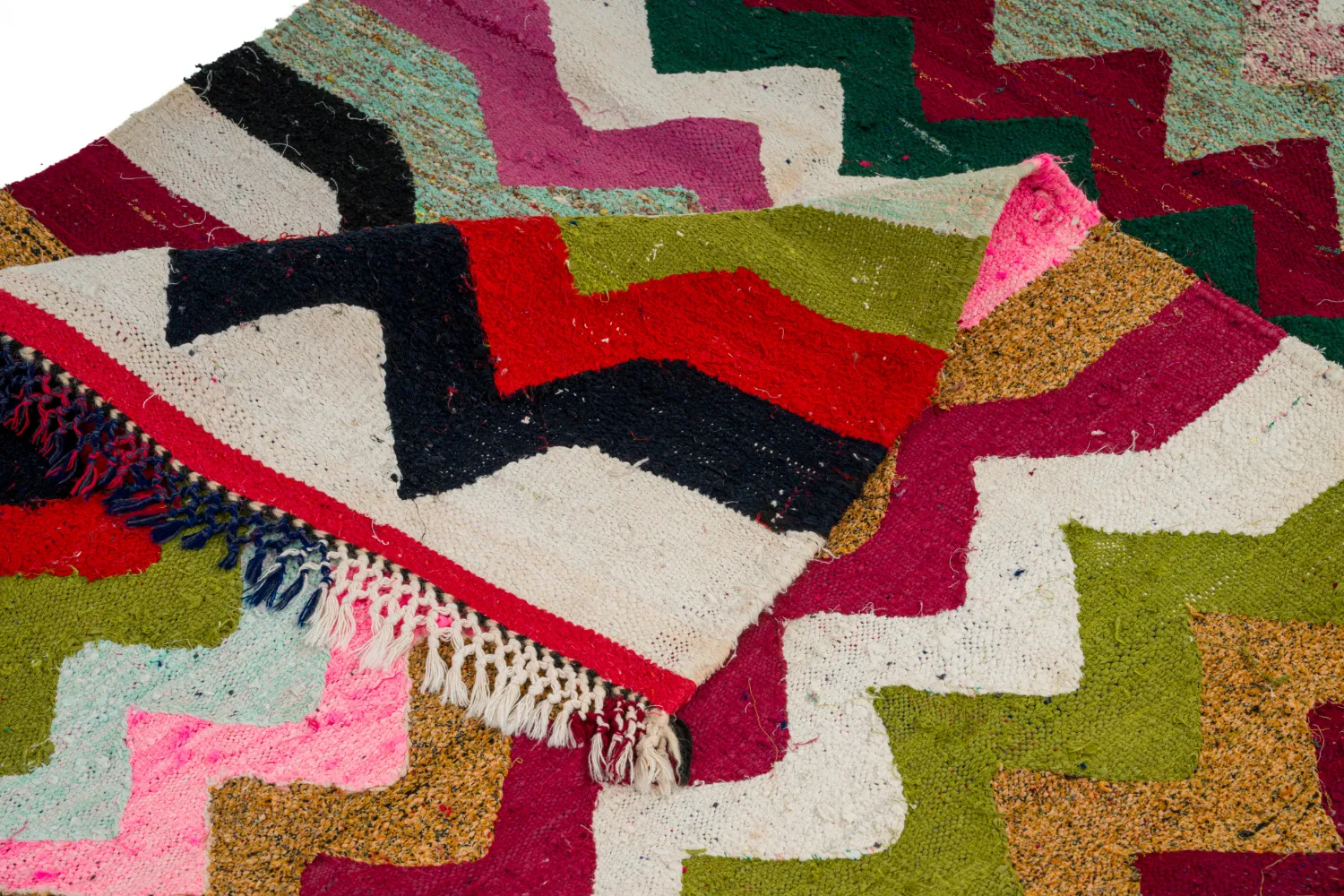 Marokkansk Boucherouite-teppe 120 x 235 cm