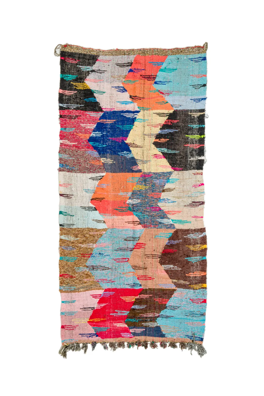 Marokkansk Boucherouite-teppe 135 x 265 cm