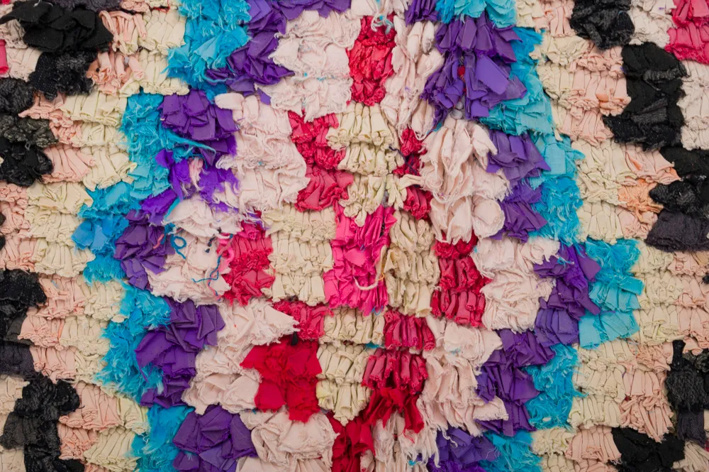 Marokkansk Boucherouite-teppe 305 x 155 cm