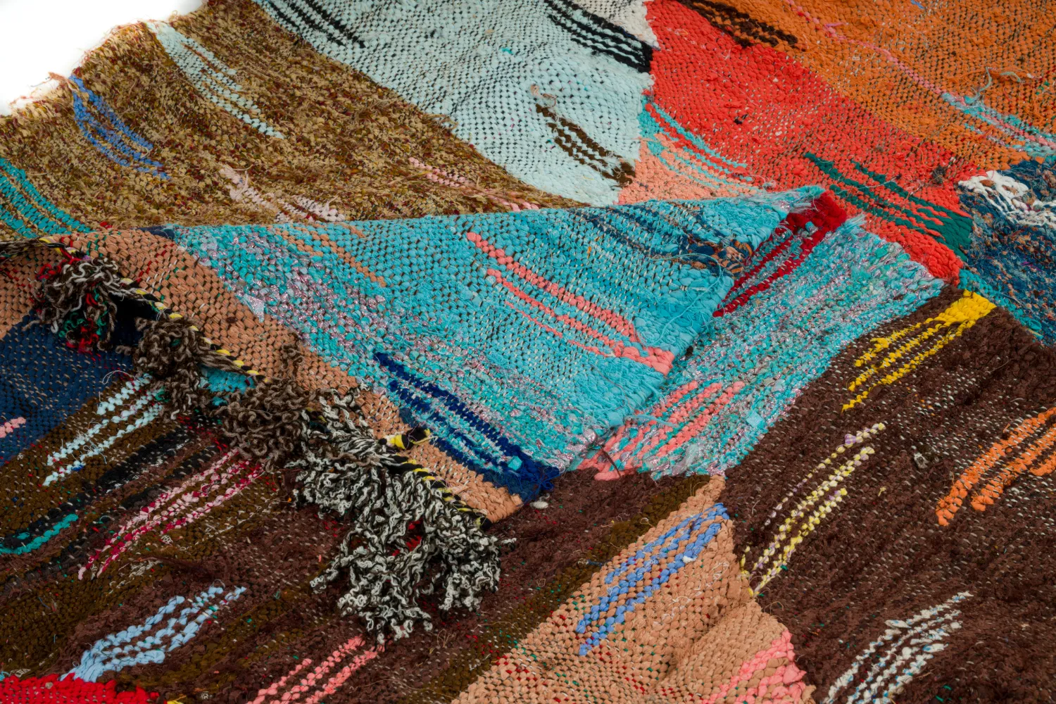 Marokkansk Boucherouite-teppe 135 x 265 cm