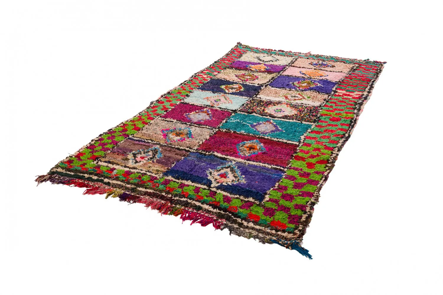 Marokkansk Boucherouite-teppe 145 x 305 cm
