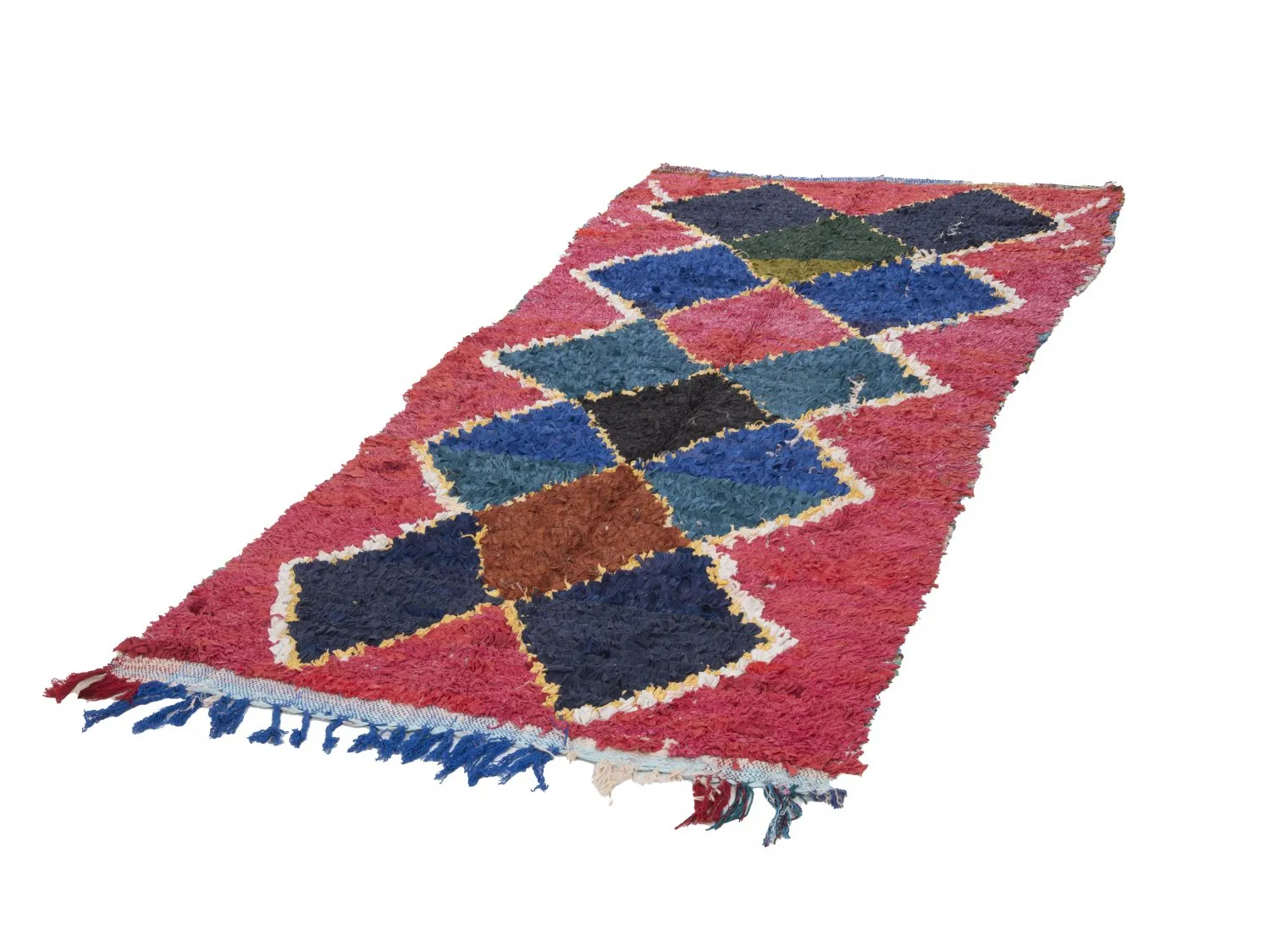 Marokkansk Boucherouite-teppe 250 x 120 cm