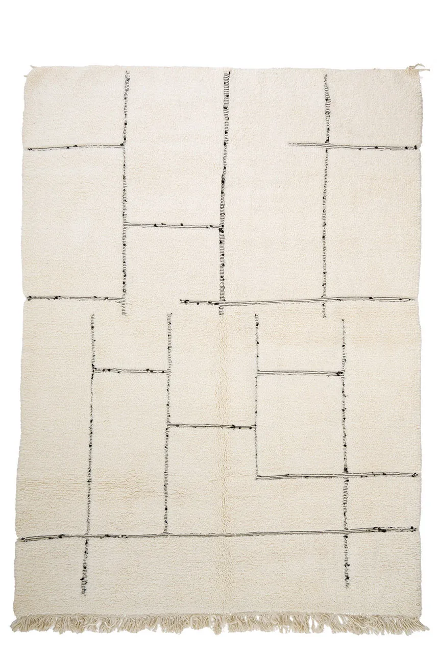 Kelim-teppe Marokkansk Beni Ourain 210 x 295 cm