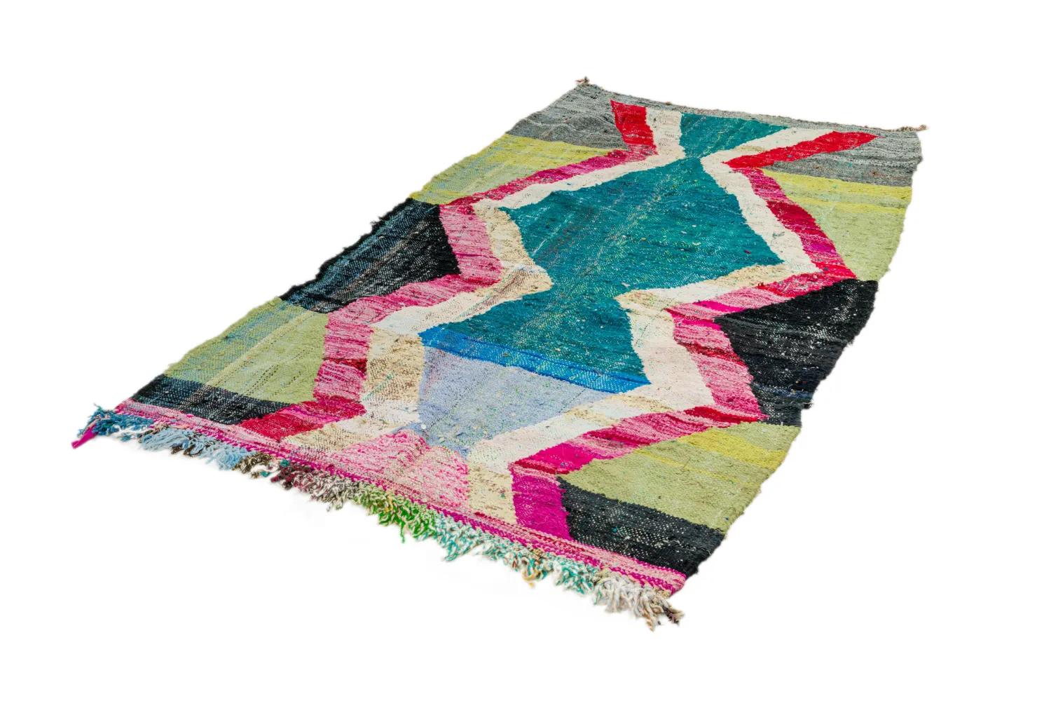 Marokkansk Boucherouite-teppe 125 x 240 cm