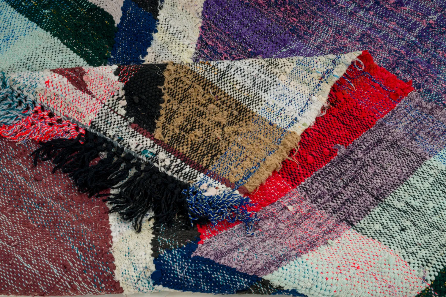 Marokkansk Boucherouite-teppe 125 x 210 cm