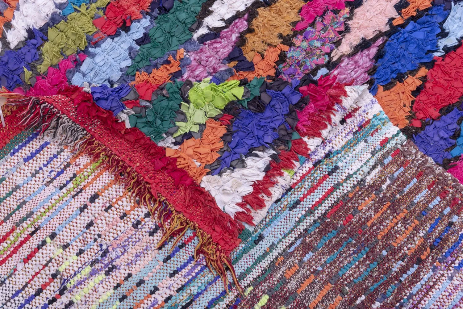 Marokkansk Boucherouite-teppe 230 x 115 cm