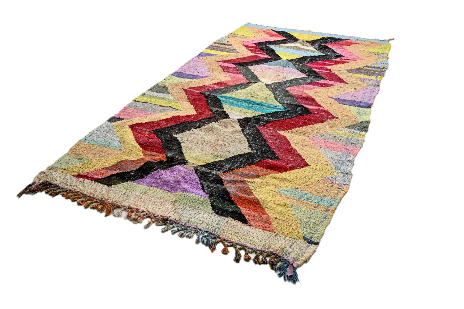 Marokkansk Boucherouite-teppe 150 x 300 cm