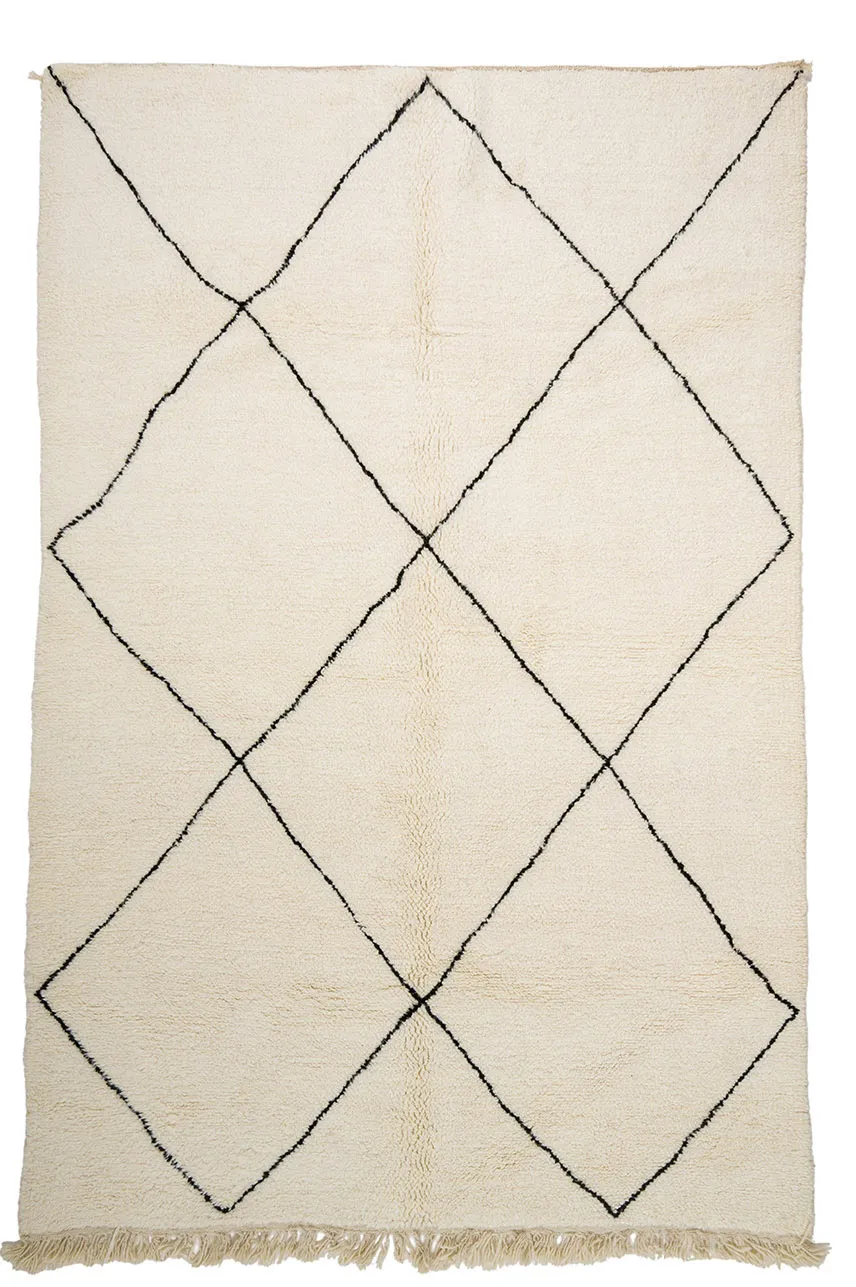 Kelim-teppe Marokkansk Beni Ourain 200 x 305 cm