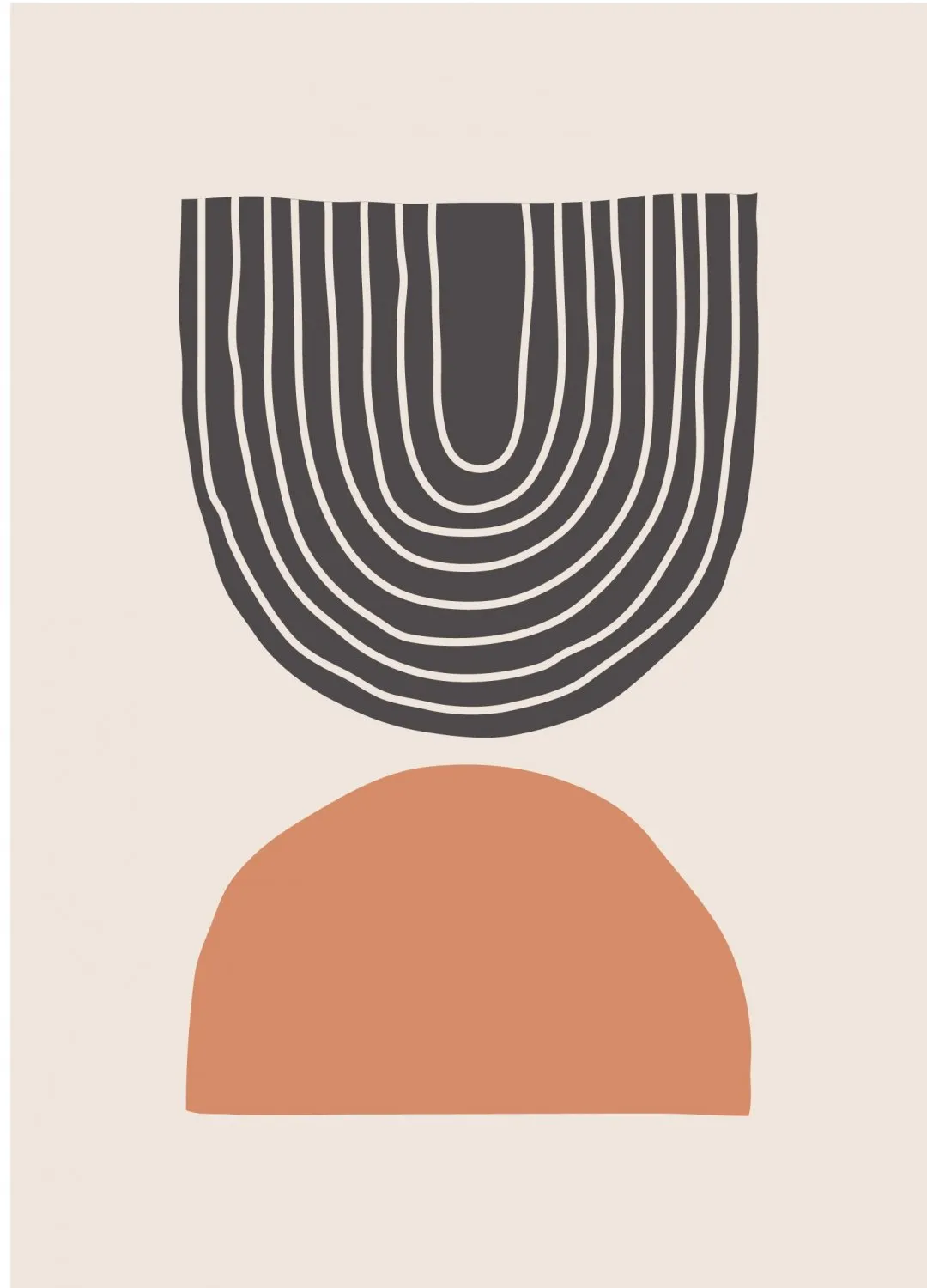 Wilton-teppe - Malo (beige/svart/oransje)