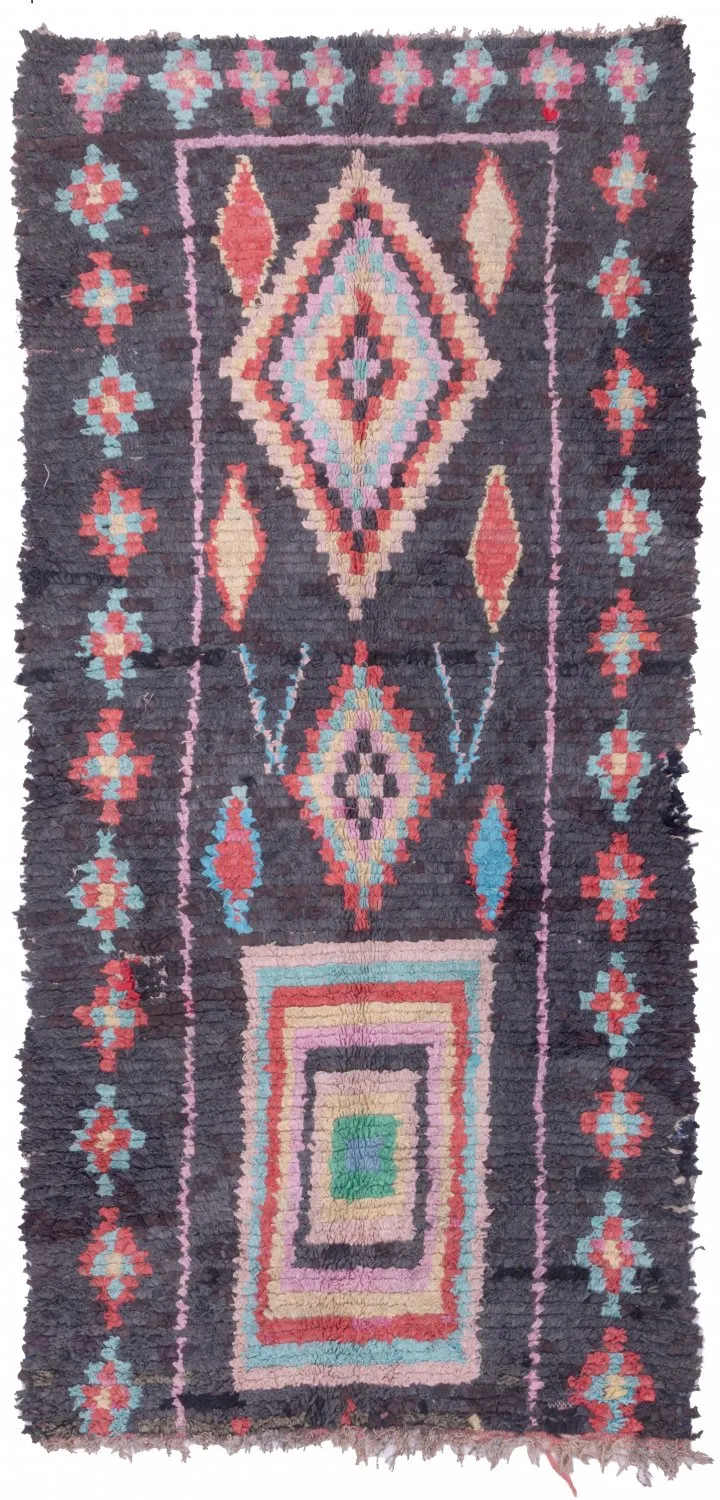 Marokkansk Boucherouite-teppe 240 x 120 cm