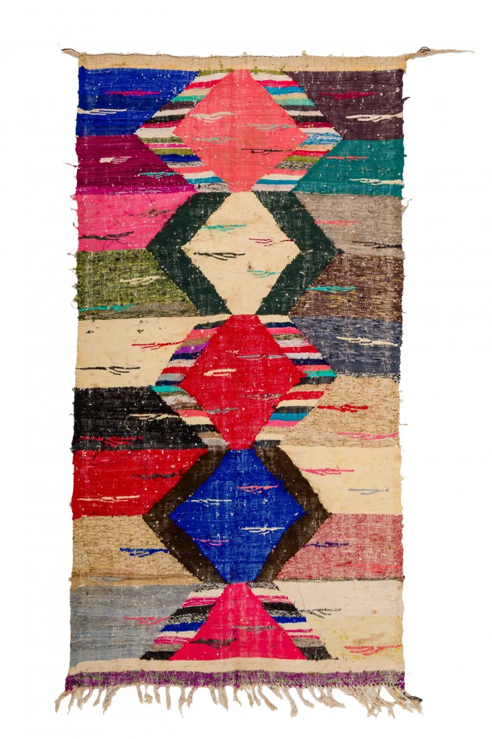 Marokkansk Boucherouite-teppe 125 x 240 cm