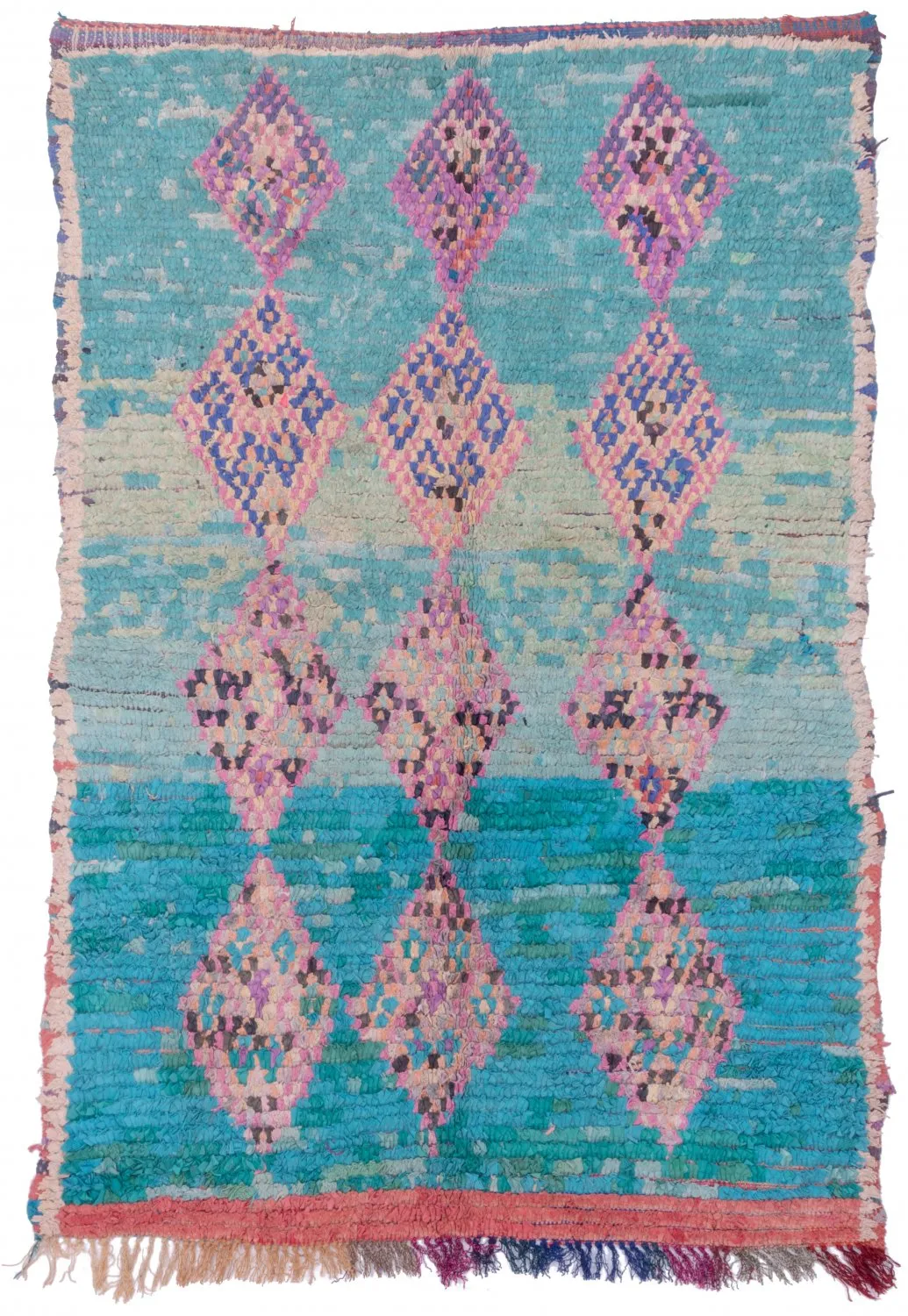 Marokkansk Boucherouite-teppe 190 x 125 cm