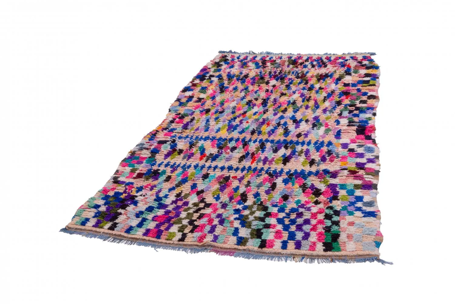 Marokkansk Boucherouite-teppe 265 x 145 cm