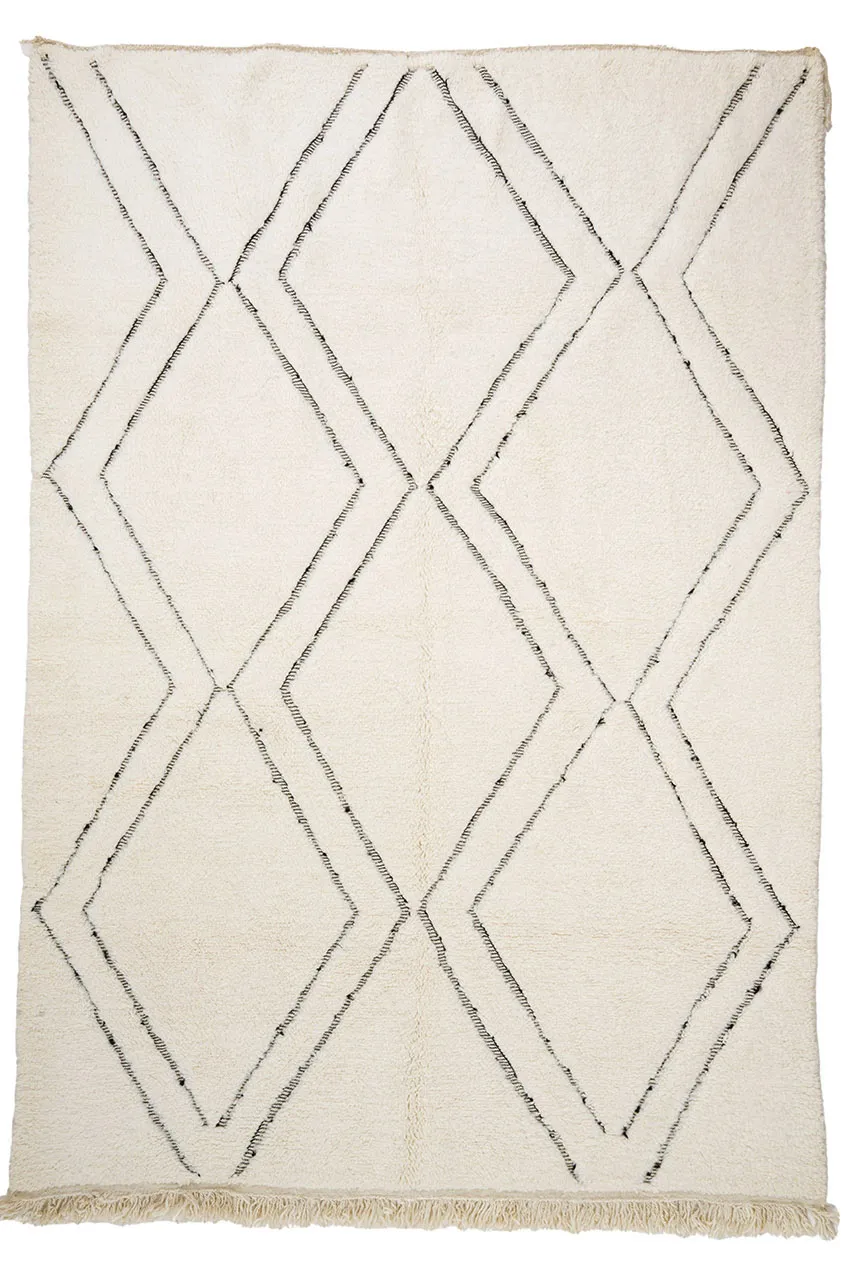 Kelim-teppe Marokkansk Beni Ourain 210 x 300 cm