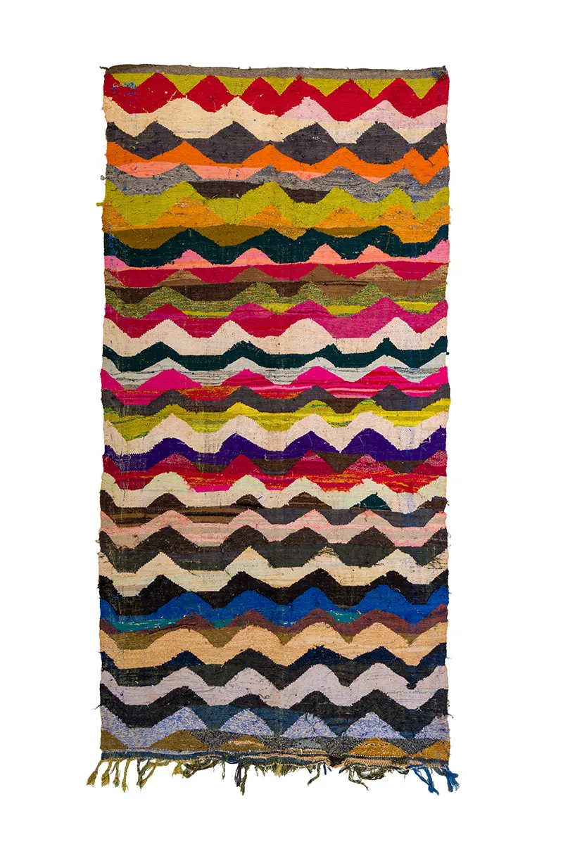 Marokkansk Boucherouite-teppe 140 x 295 cm