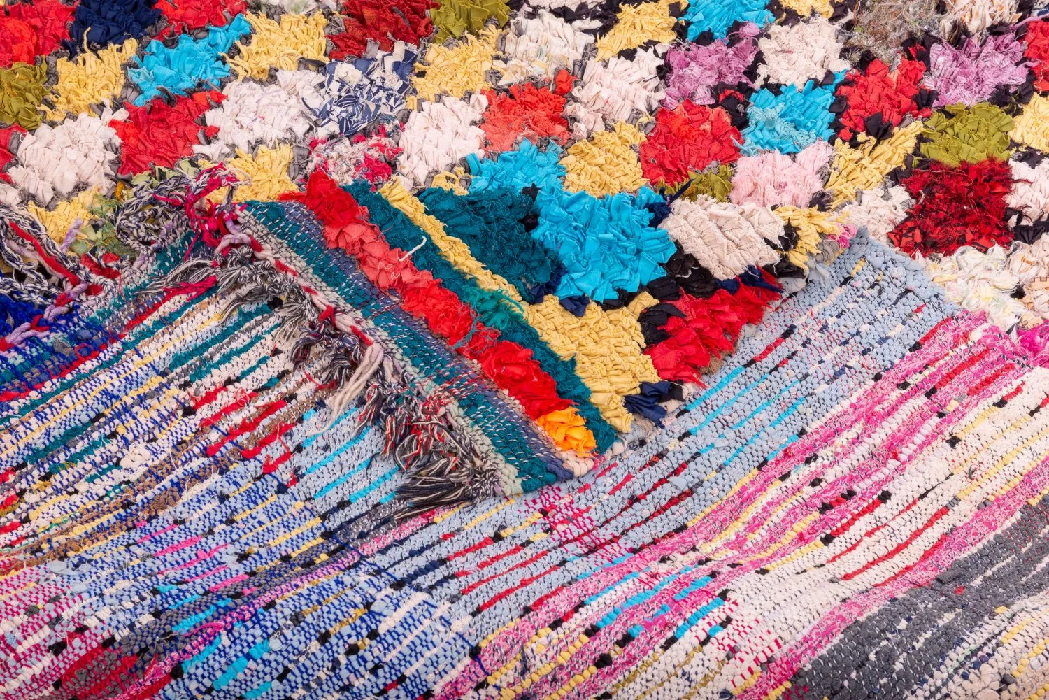 Marokkansk Boucherouite-teppe 300 x 135 cm