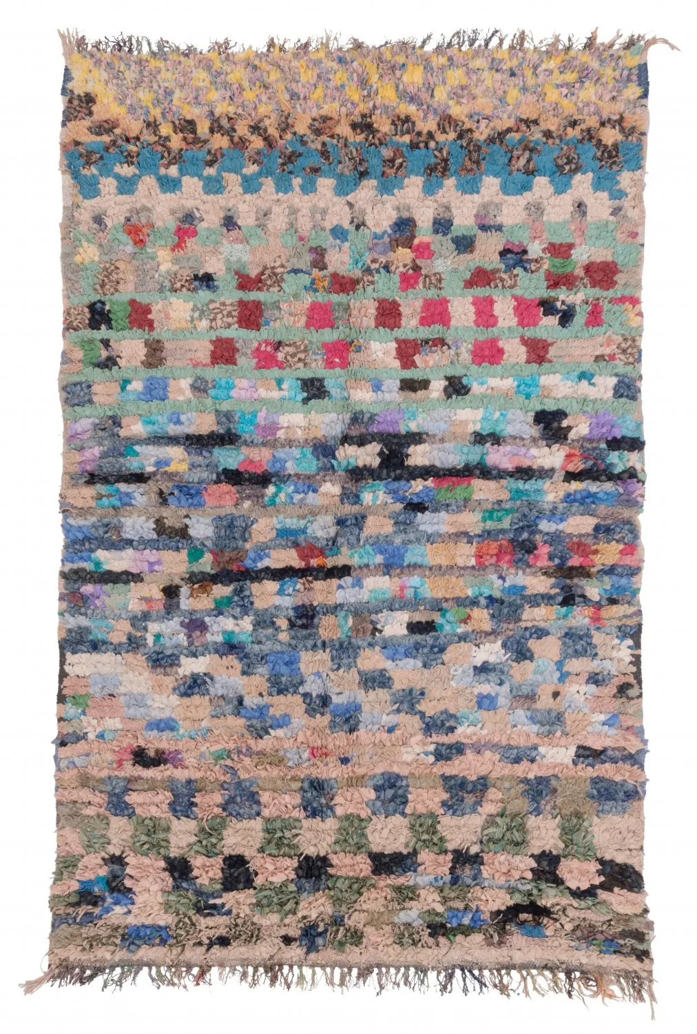 Marokkansk Boucherouite-teppe 205 x 130 cm