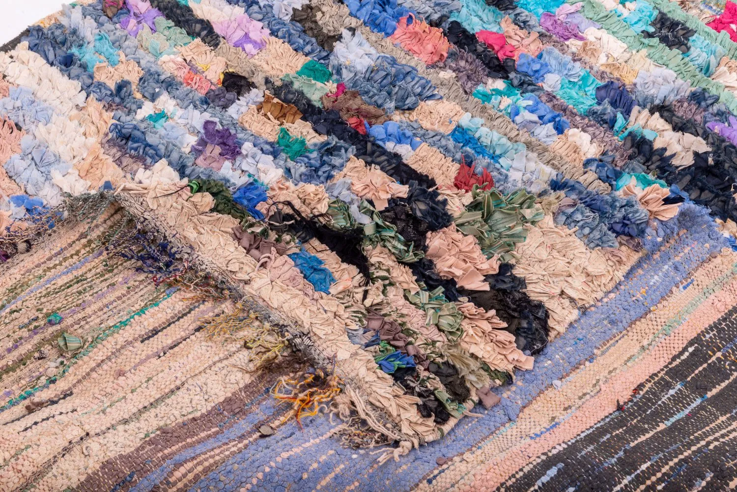 Marokkansk Boucherouite-teppe 205 x 130 cm