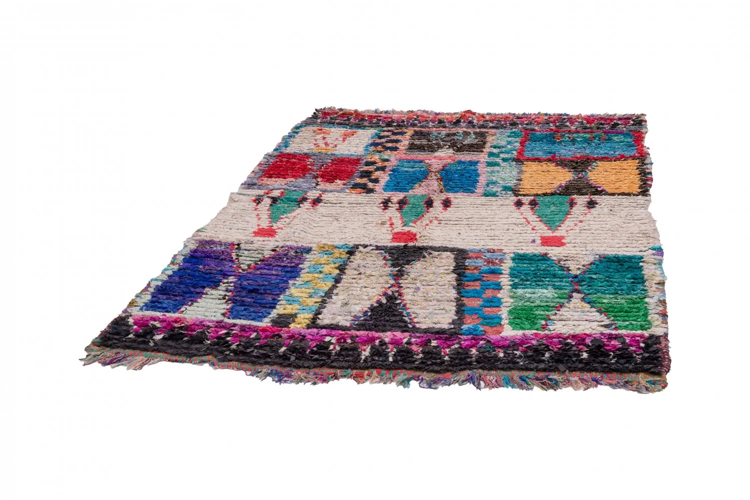 Marokkansk Boucherouite-teppe 225 x 170 cm