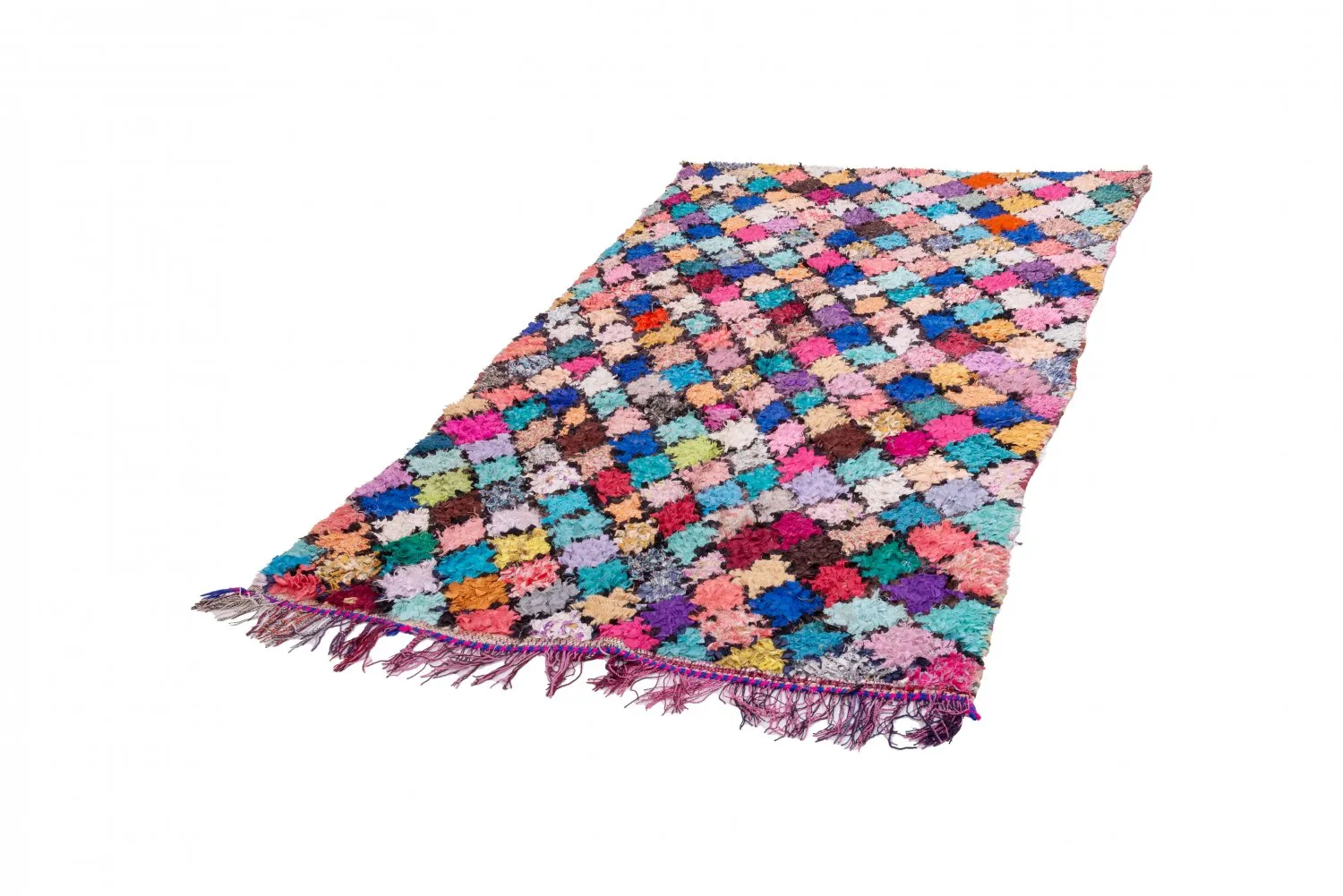 Marokkansk Boucherouite-teppe 255 x 135 cm