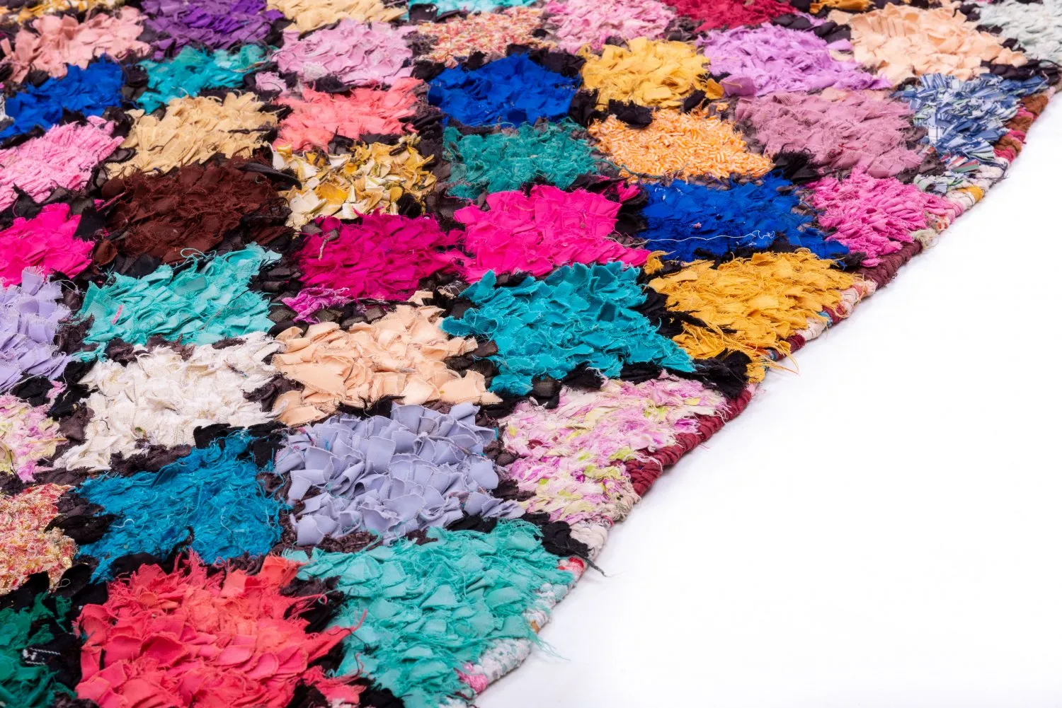 Marokkansk Boucherouite-teppe 255 x 135 cm