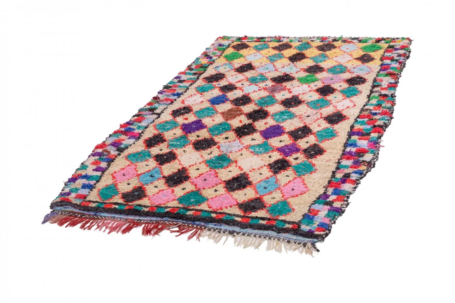 Marokkansk Boucherouite-teppe 255 x 150 cm