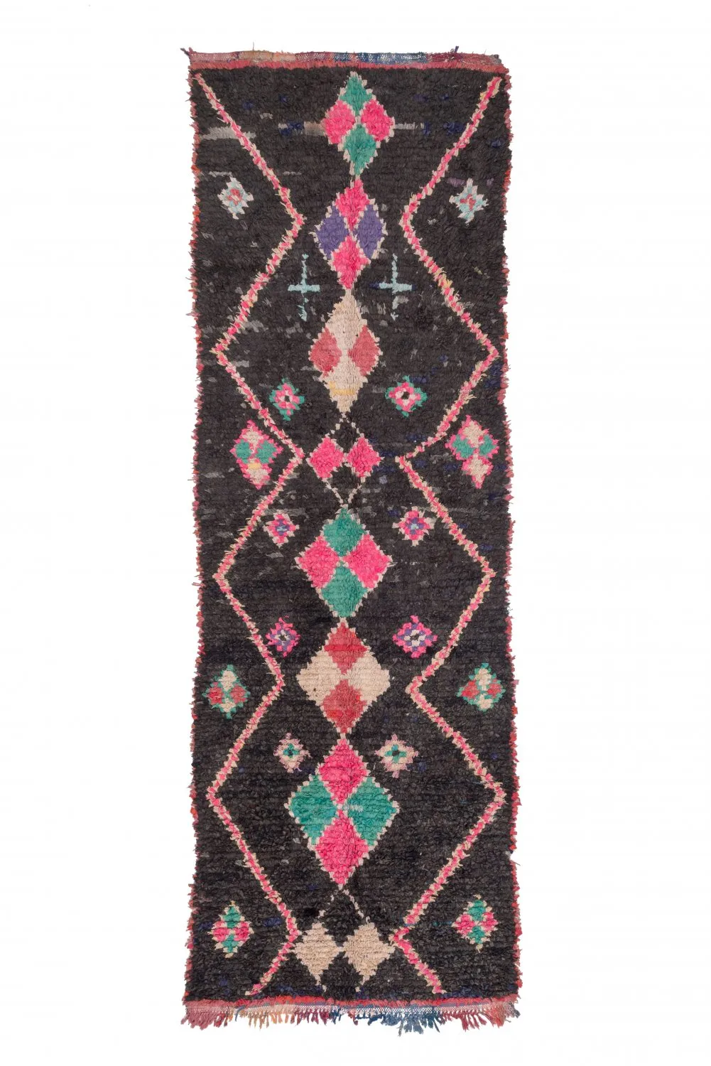 Marokkansk Boucherouite-teppe 405 x 130 cm