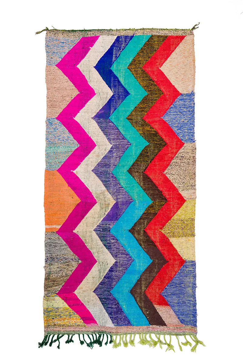 Marokkansk Boucherouite-teppe 135 x 265 cm
