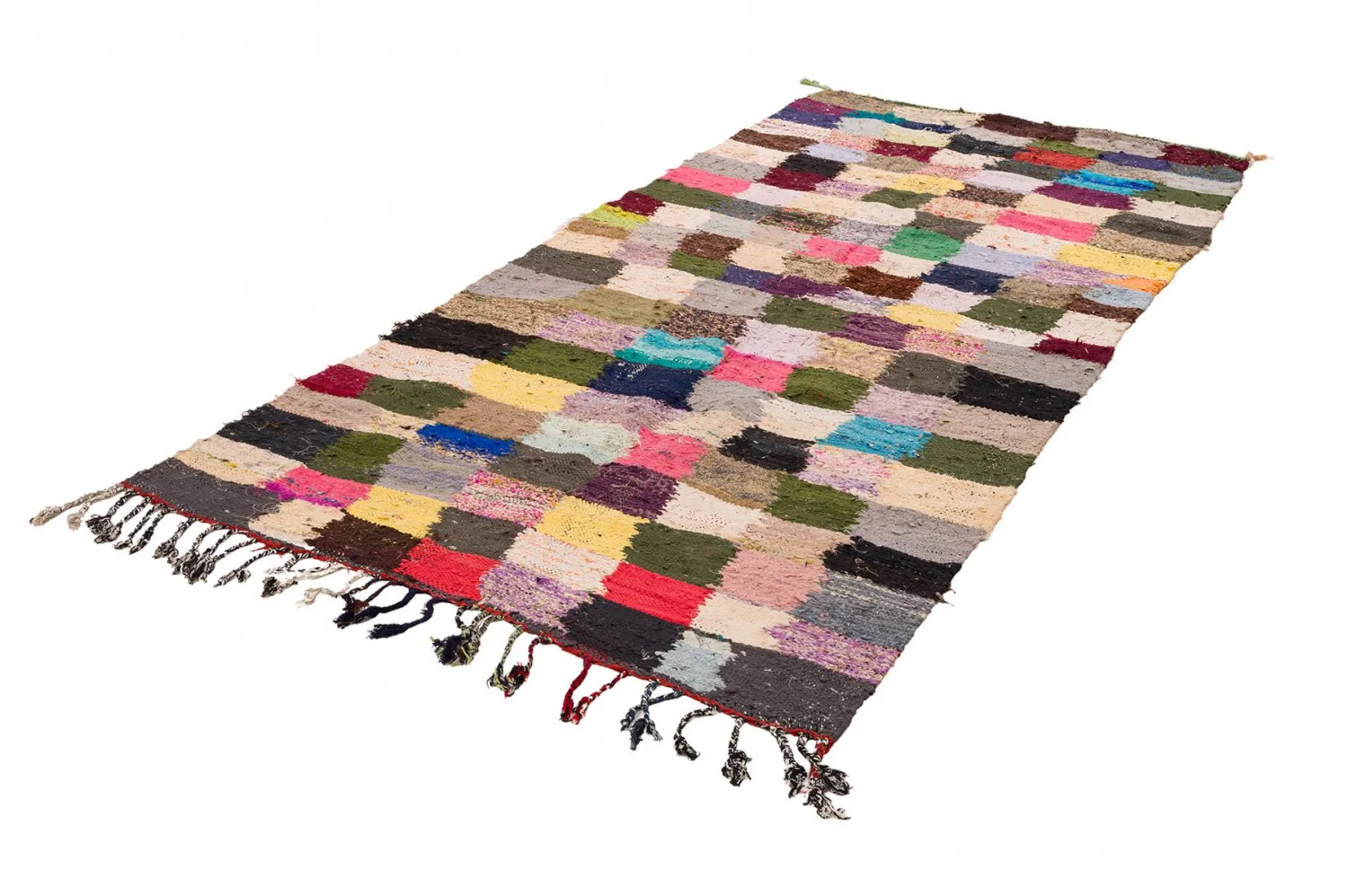 Marokkansk Boucherouite-teppe 135 x 275 cm