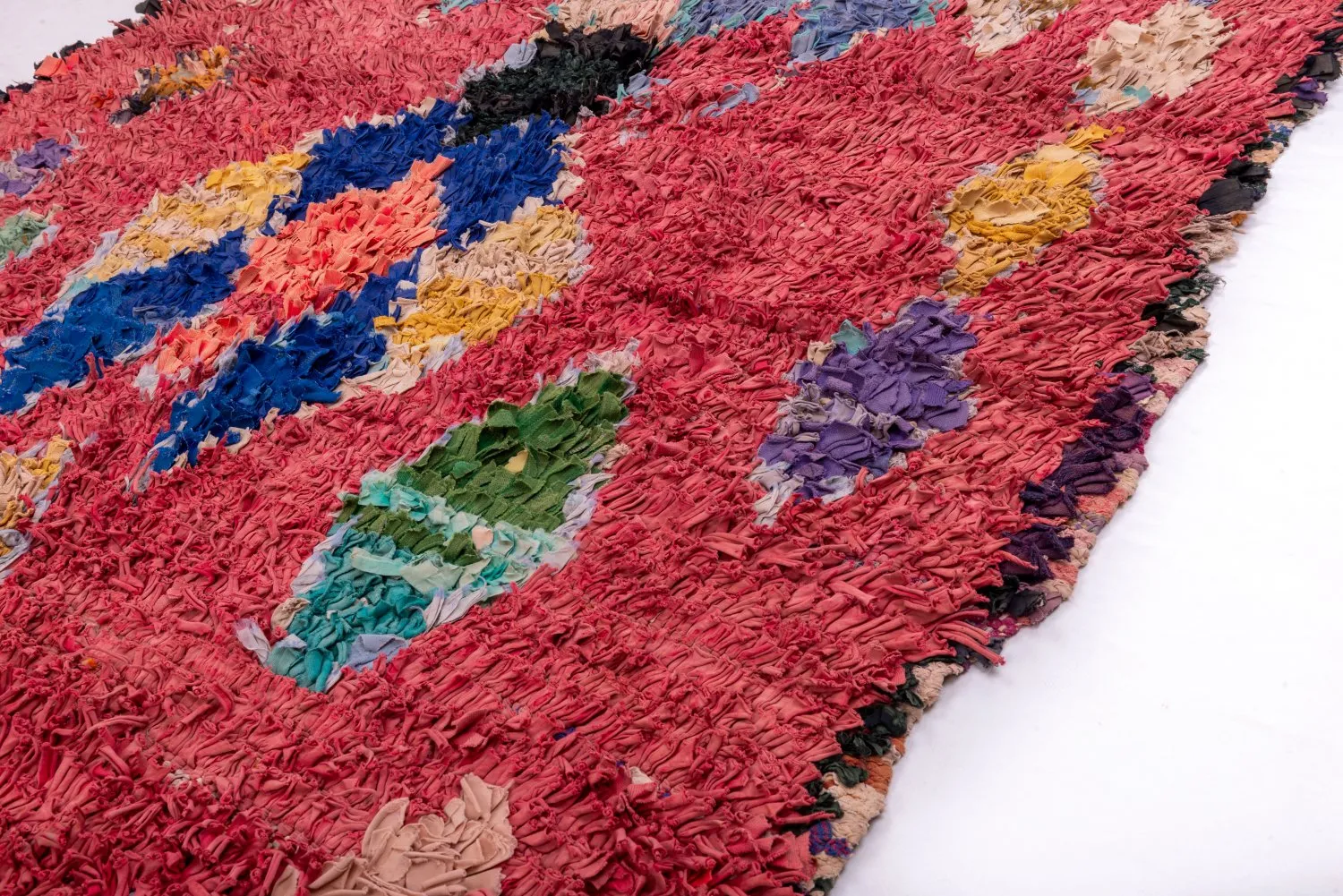 Marokkansk Boucherouite-teppe 325 x 130 cm