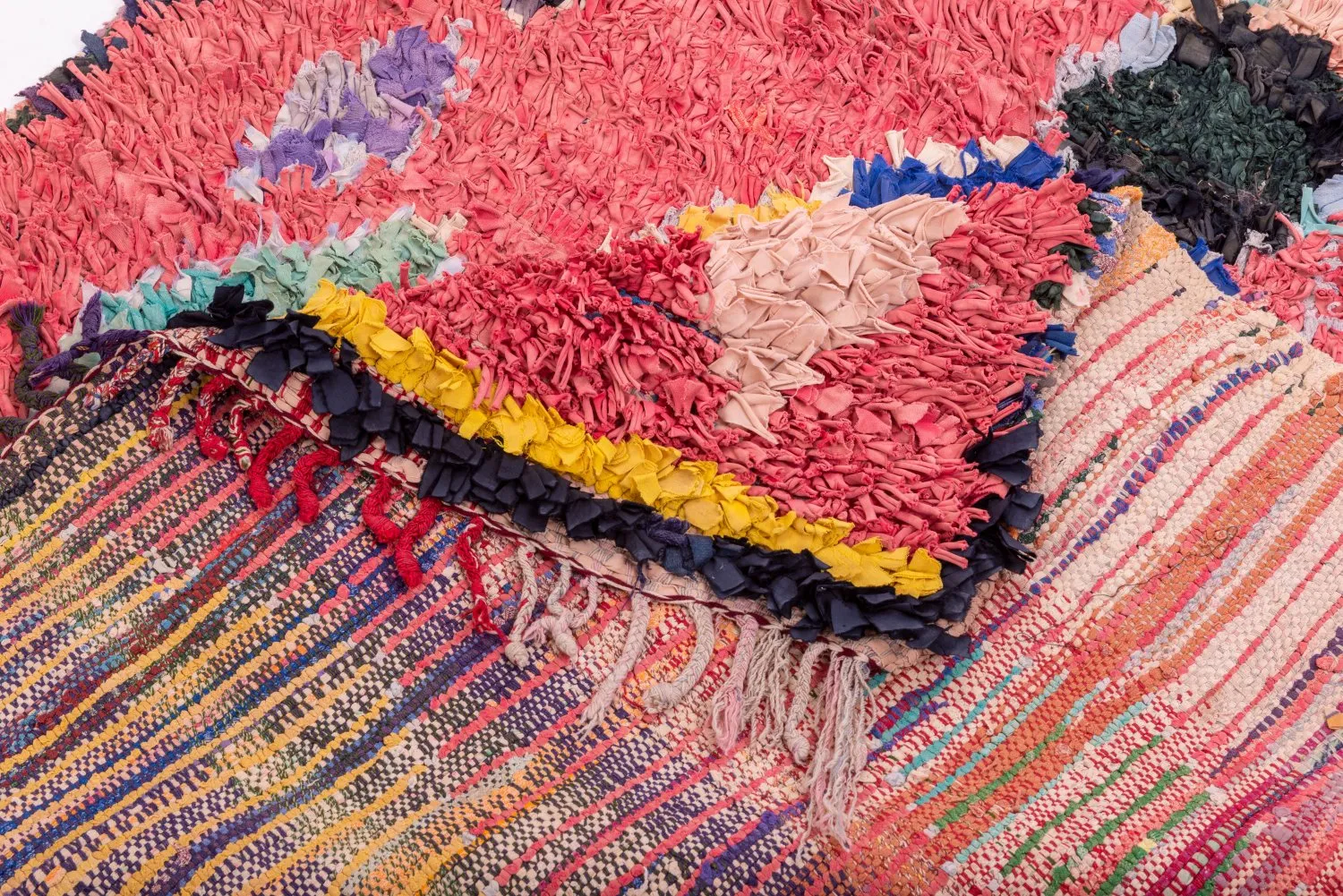 Marokkansk Boucherouite-teppe 325 x 130 cm