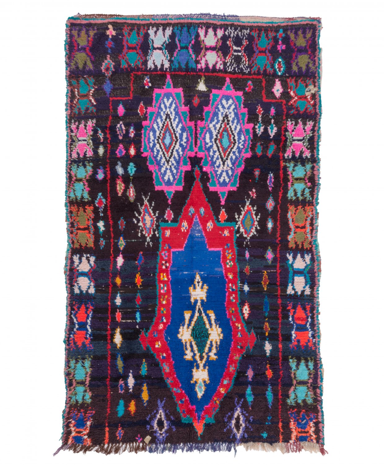 Marokkansk Boucherouite-teppe 220 x 130 cm