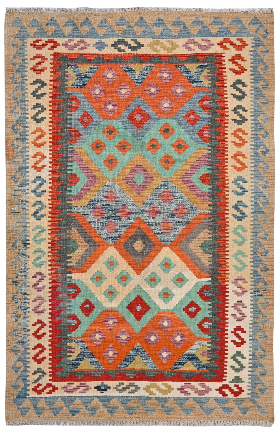 Kelim-teppe Afghansk 188 x 124 cm