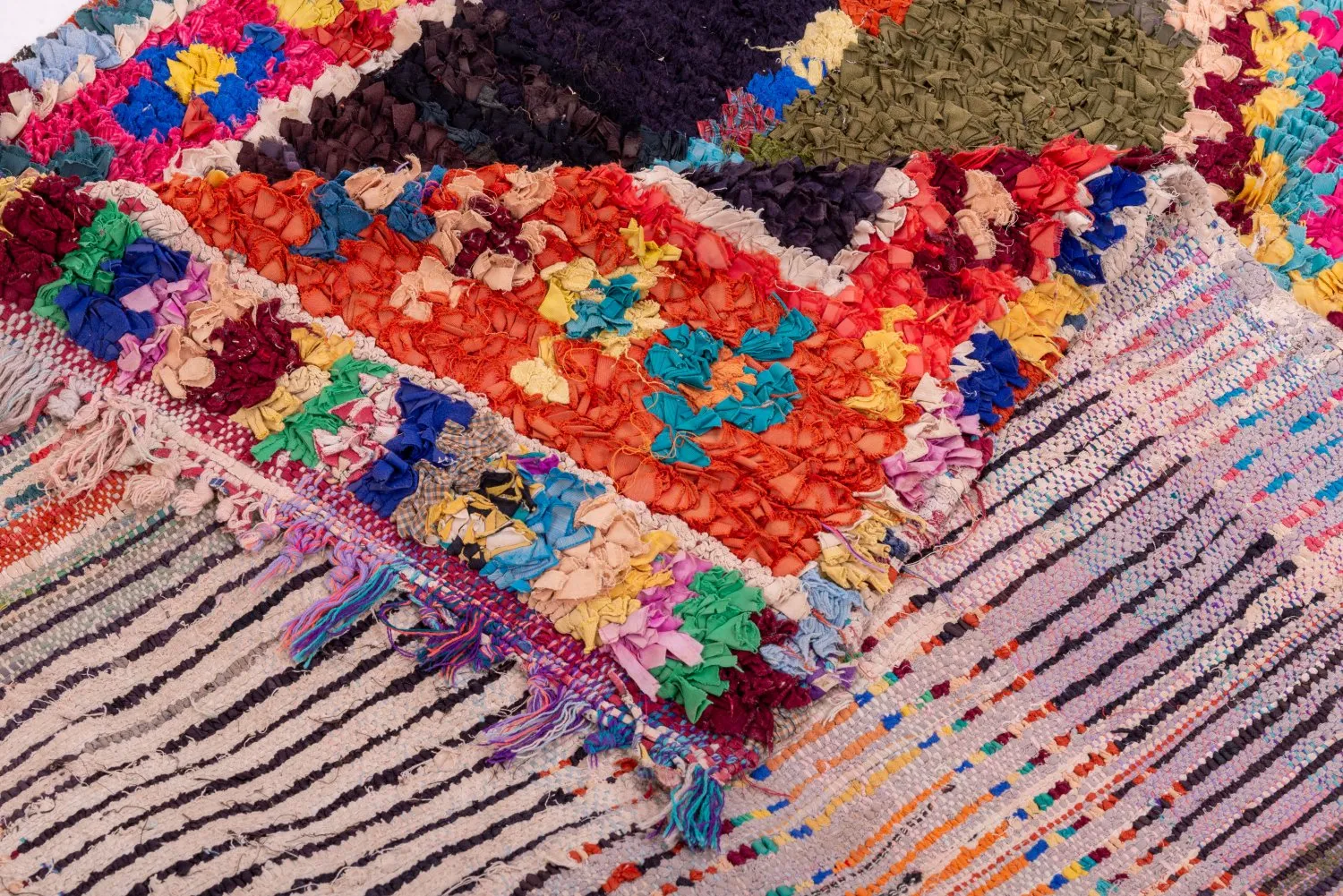 Marokkansk Boucherouite-teppe 280 x 130 cm