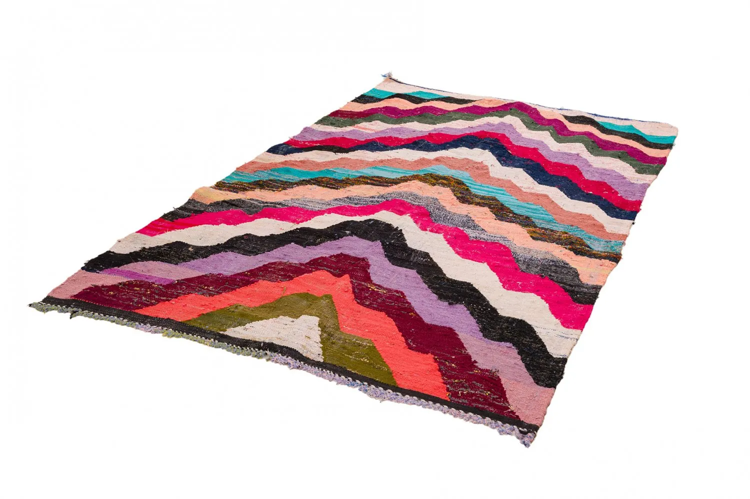Marokkansk Boucherouite-teppe 145 x 235 cm