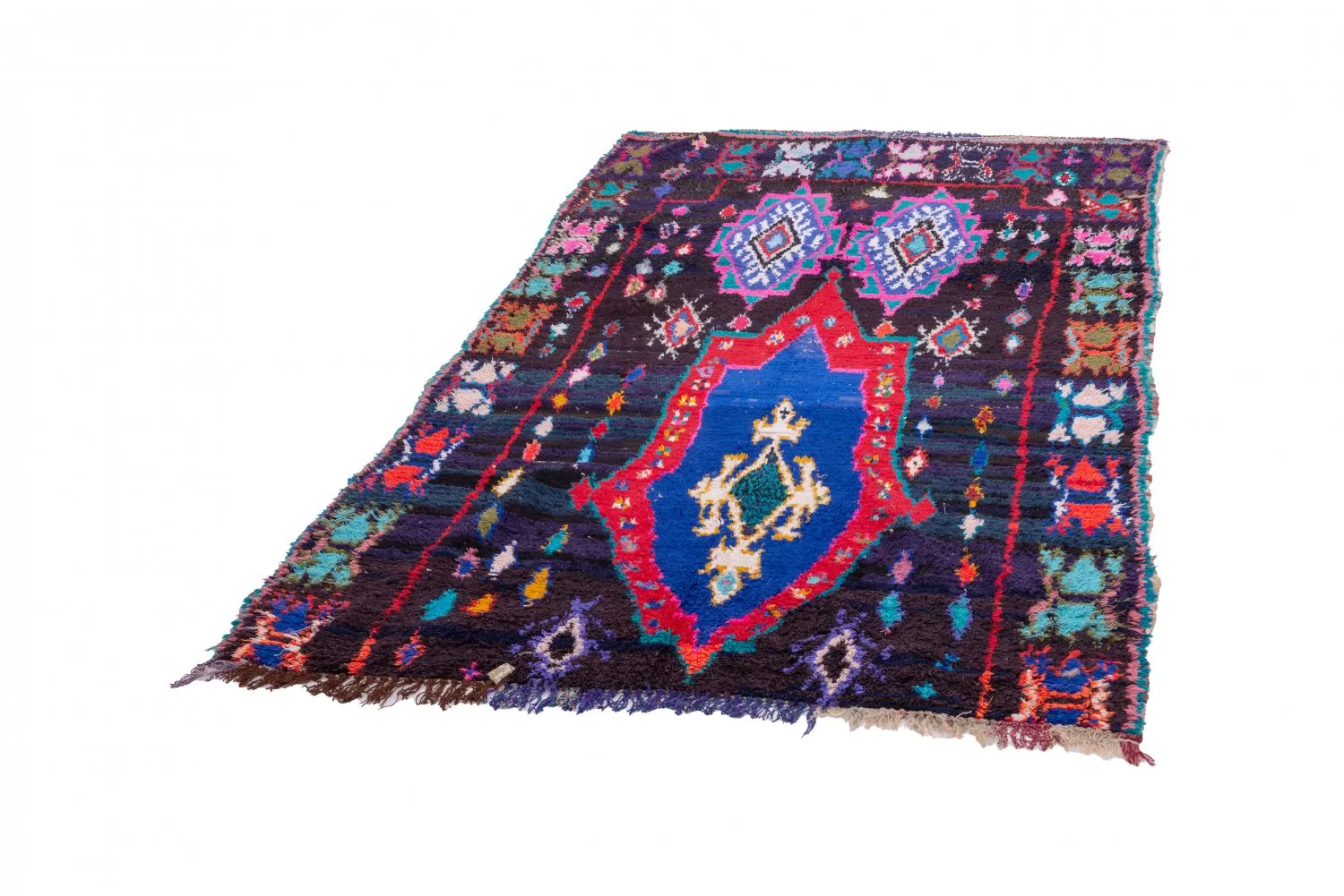 Marokkansk Boucherouite-teppe 220 x 130 cm