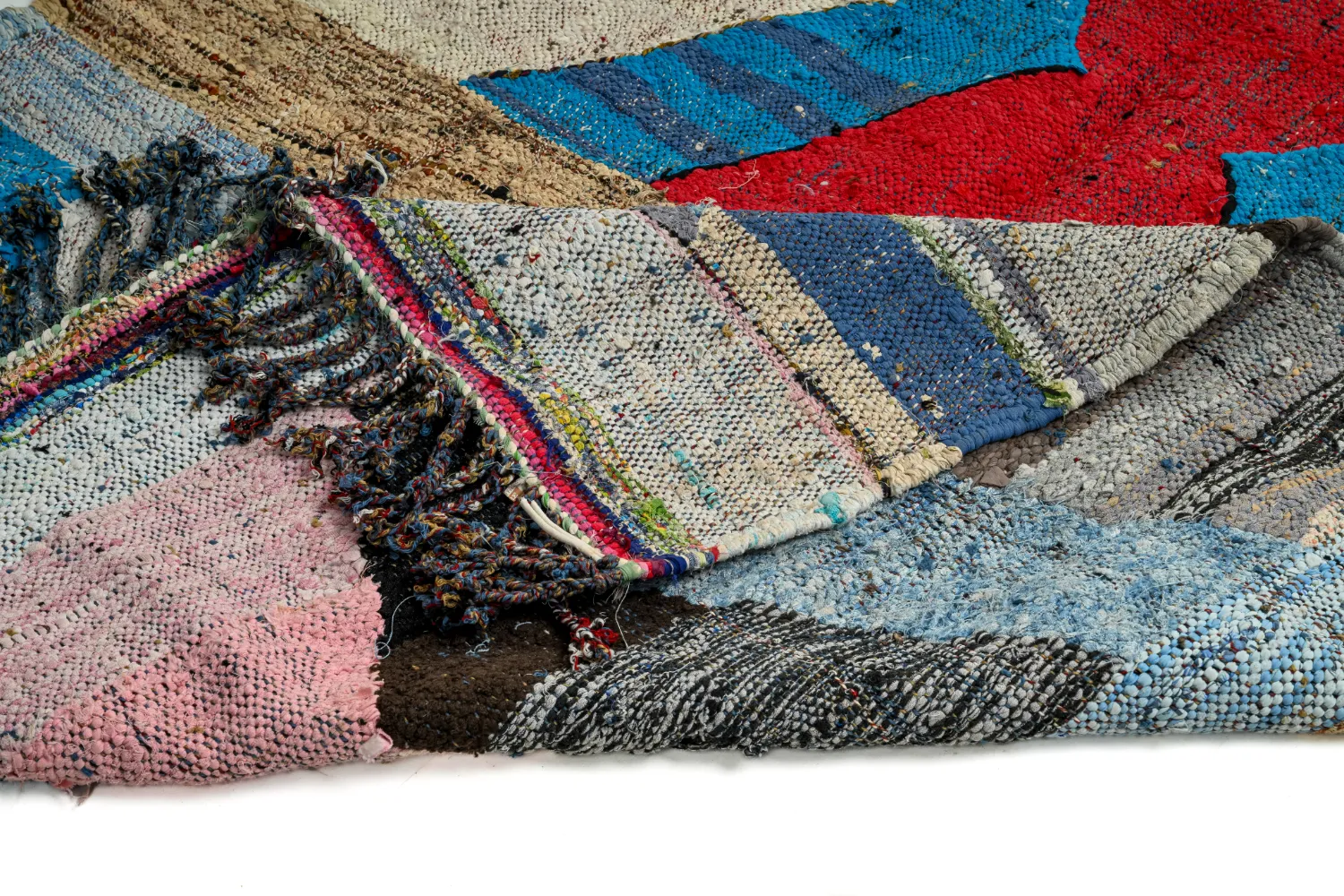 Marokkansk Boucherouite-teppe 140 x 255 cm