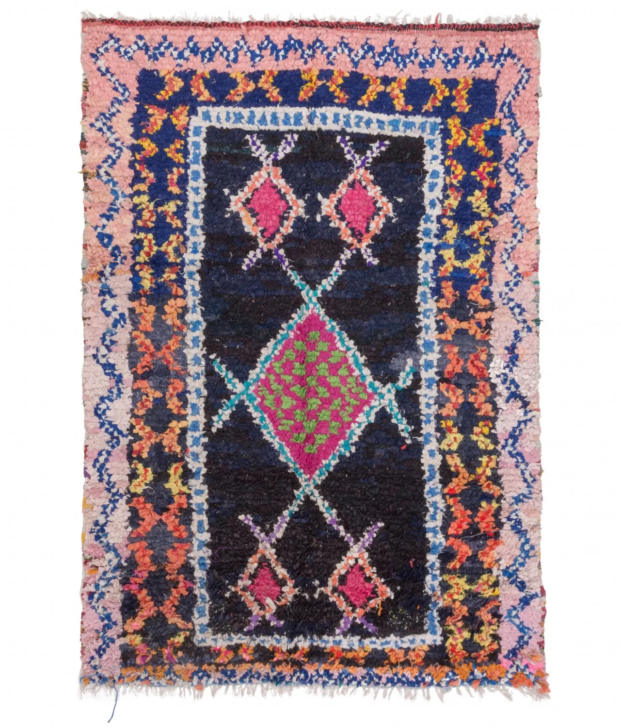 Marokkansk Boucherouite-teppe 200 x 145 cm