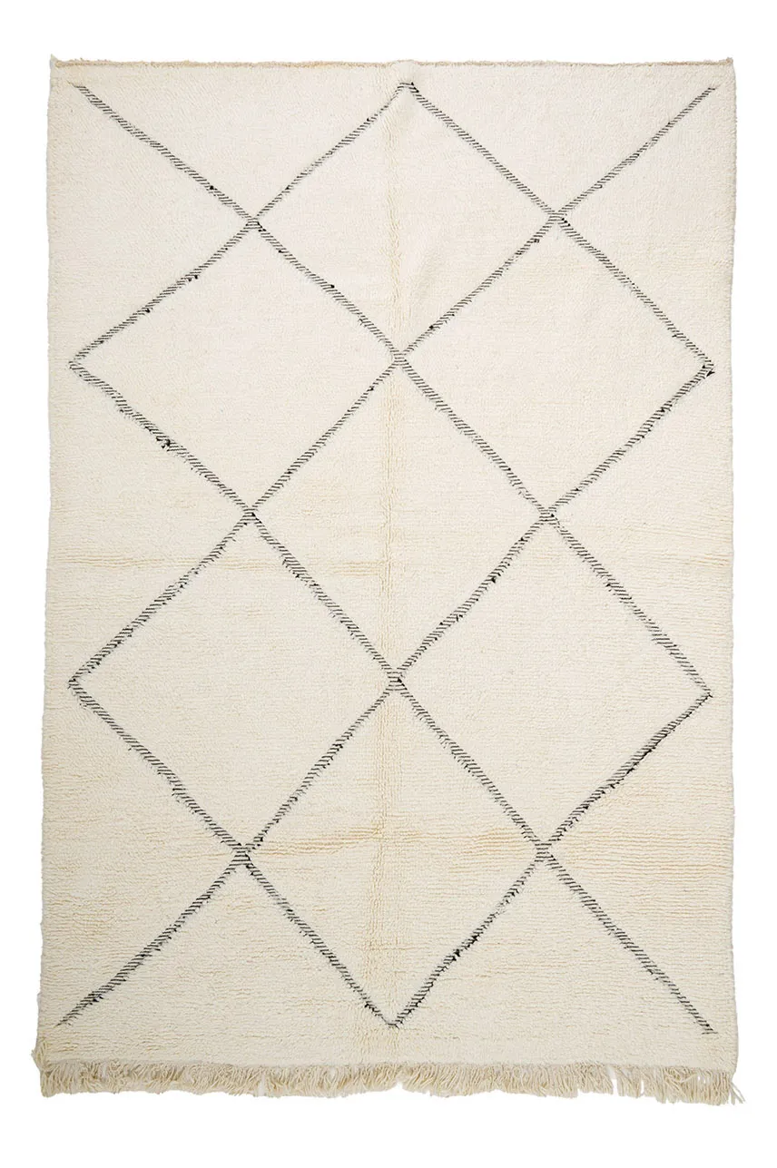 Kelim-teppe Marokkansk Beni Ourain 190 x 285 cm