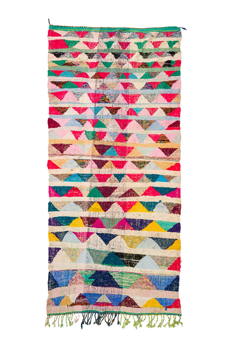 Marokkansk Boucherouite-teppe 145 x 330 cm
