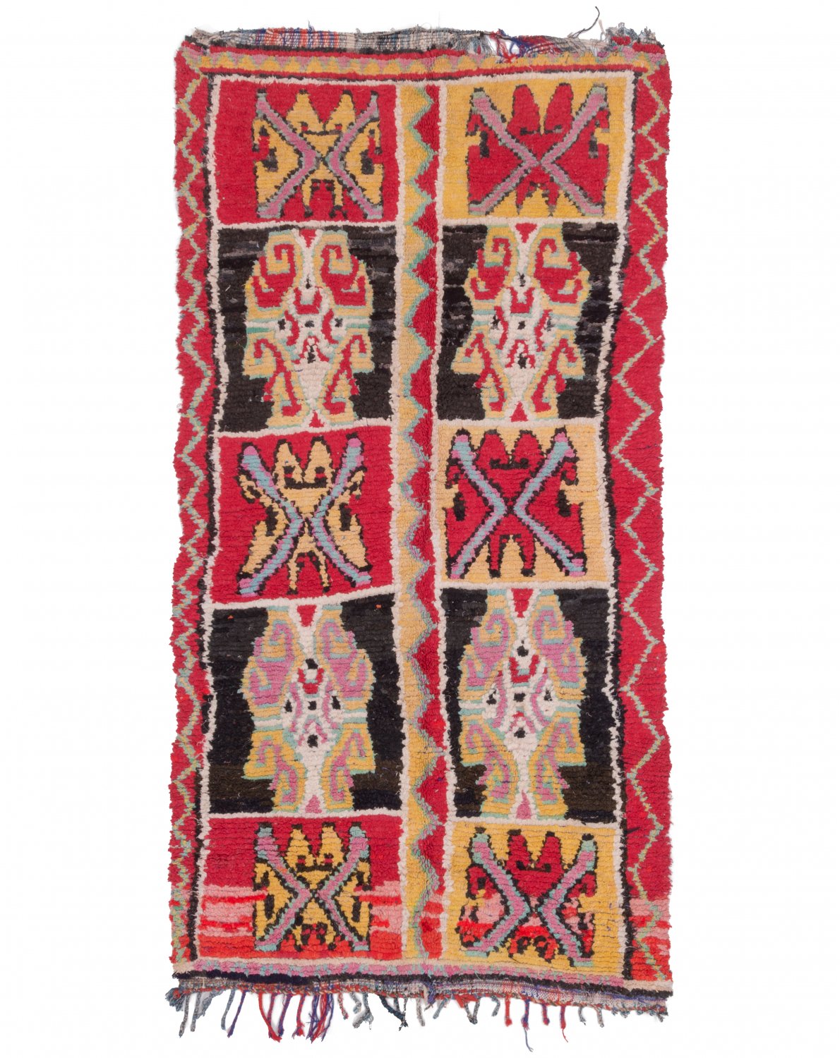 Marokkansk Boucherouite-teppe 220 x 115 cm