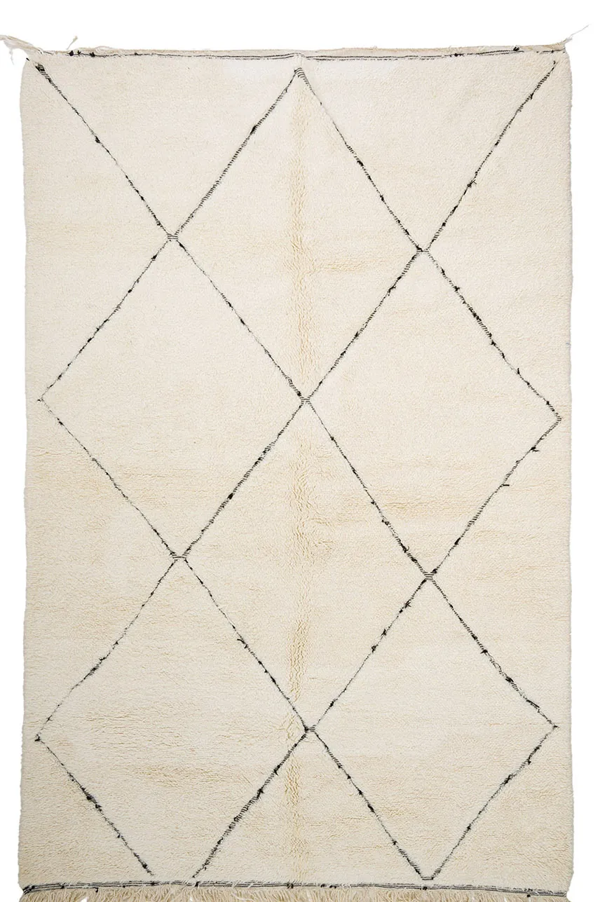Kelim-teppe Marokkansk Beni Ourain 195 x 305 cm
