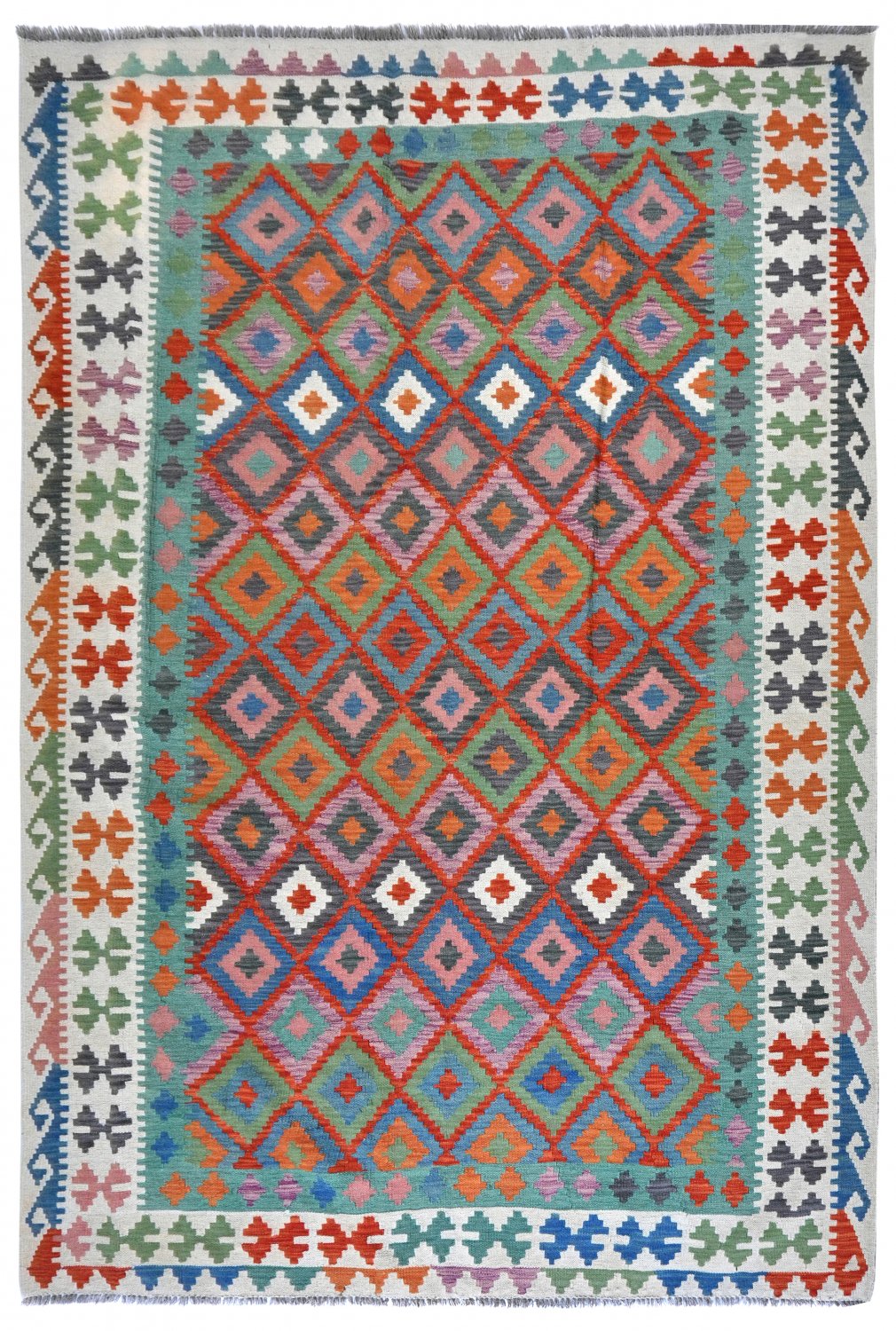 Kelim-teppe Afghansk 302 x 209 cm