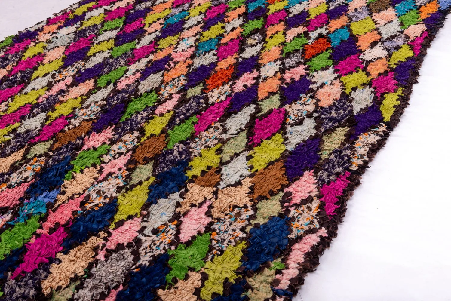 Marokkansk Boucherouite-teppe 245 x 115 cm